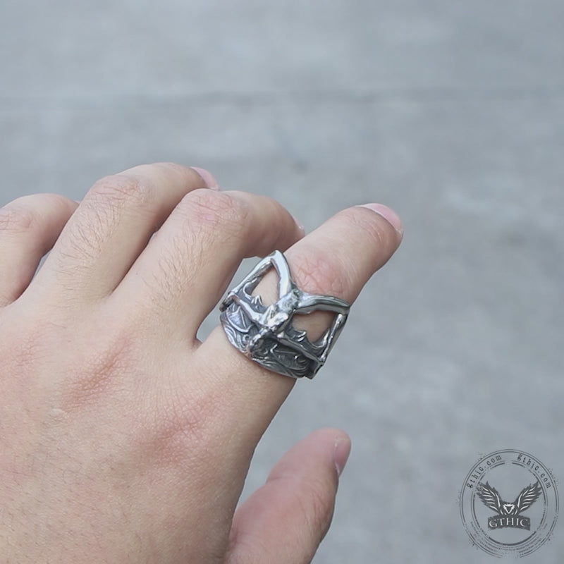 Demon Girl Stainless Steel Goth Ring