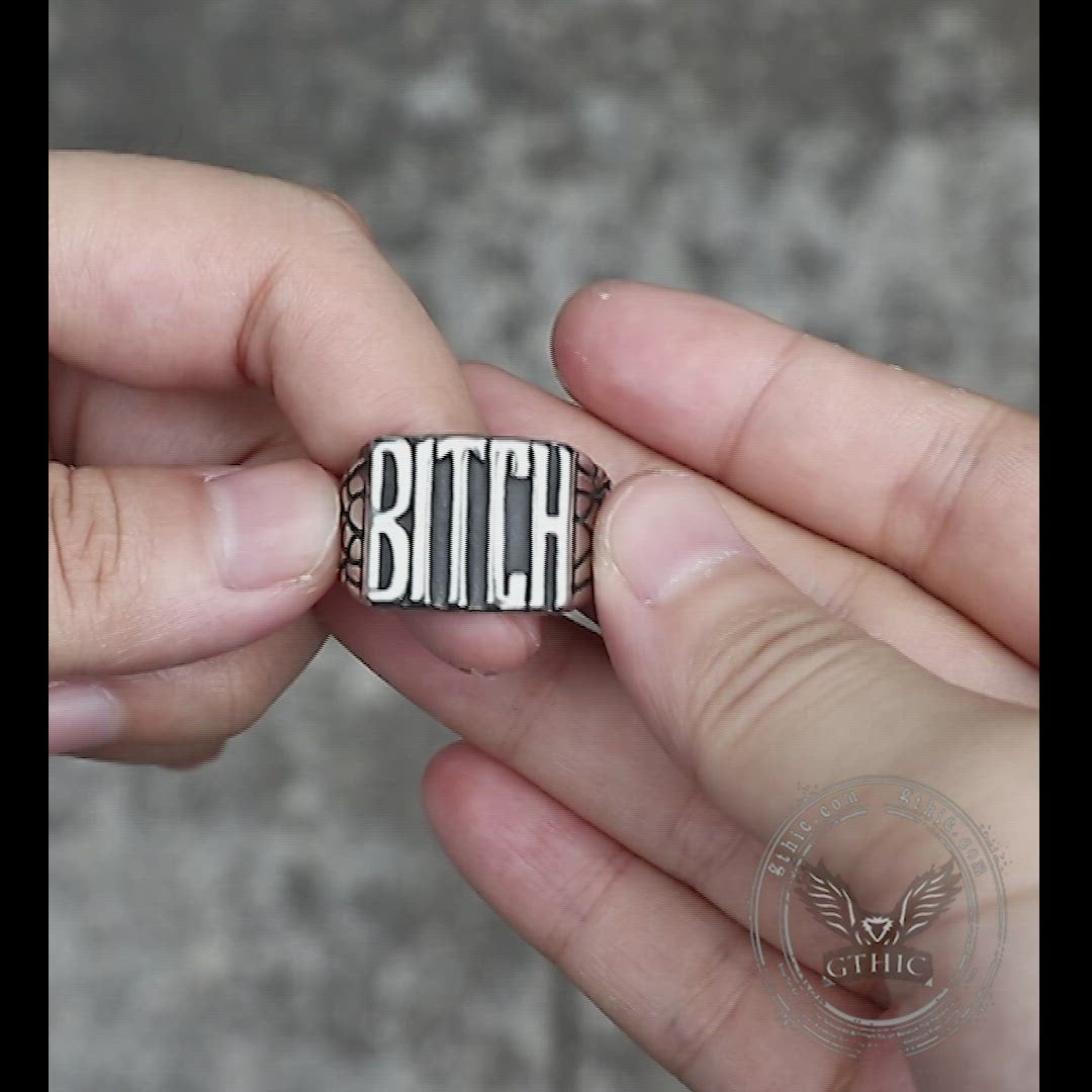 Letters BITCH Stainless Steel Ring