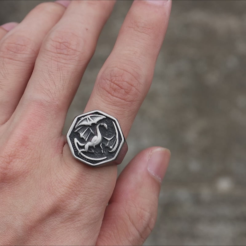 Norse Dragon Stainless Steel Viking Ring