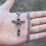 Crucifixion of Jesus Stainless Steel Cross Pendant
