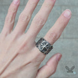 Vintage Northern Pirate Compass Stainless Steel Marine Ring