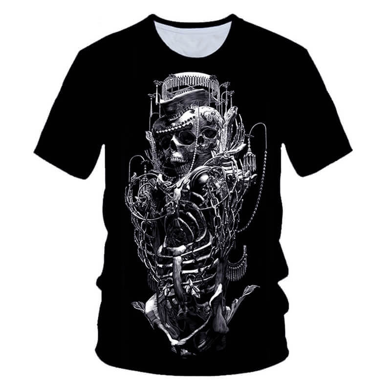 Abstract Music Polyester Skull T-shirt
