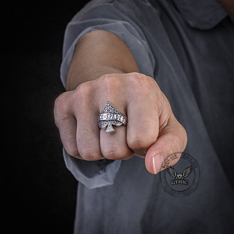 Ace Of Spades Stainless Steel Ring