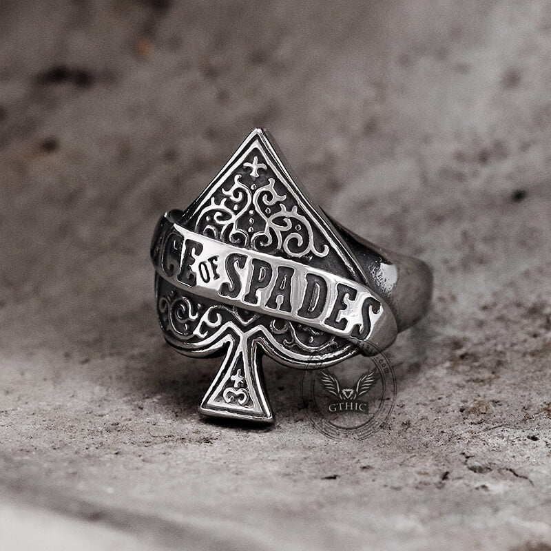Ace Of Spades Stainless Steel Ring | Gthic.com