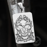 Ace of Spades Stainless Steel Skull Pendant 02 | Gthic.com