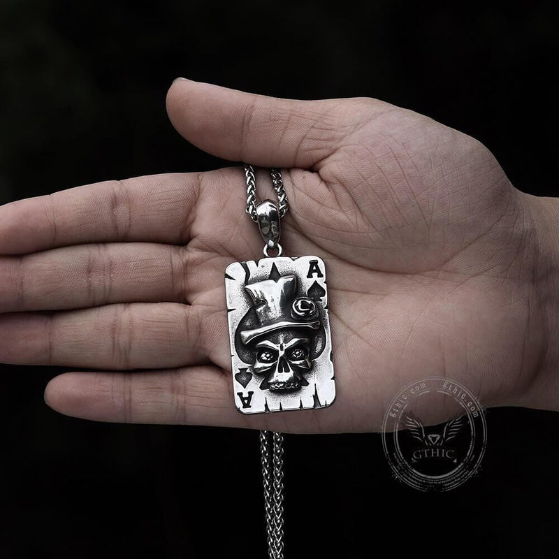 Stainless Steel Creative Playing Card Ace Spades Pendant - Temu
