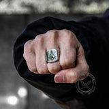 Ag Polished Stainless Steel Masonic Ring | Gthic.com