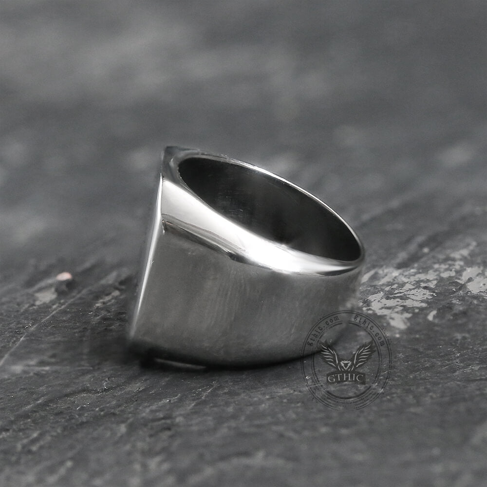 Ag Polished Stainless Steel Masonic Ring | Gthic.com