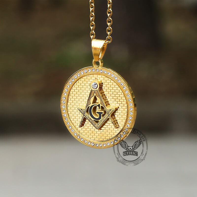 AG Stainless Steel Zircon Mason Pendant | Gthic.com