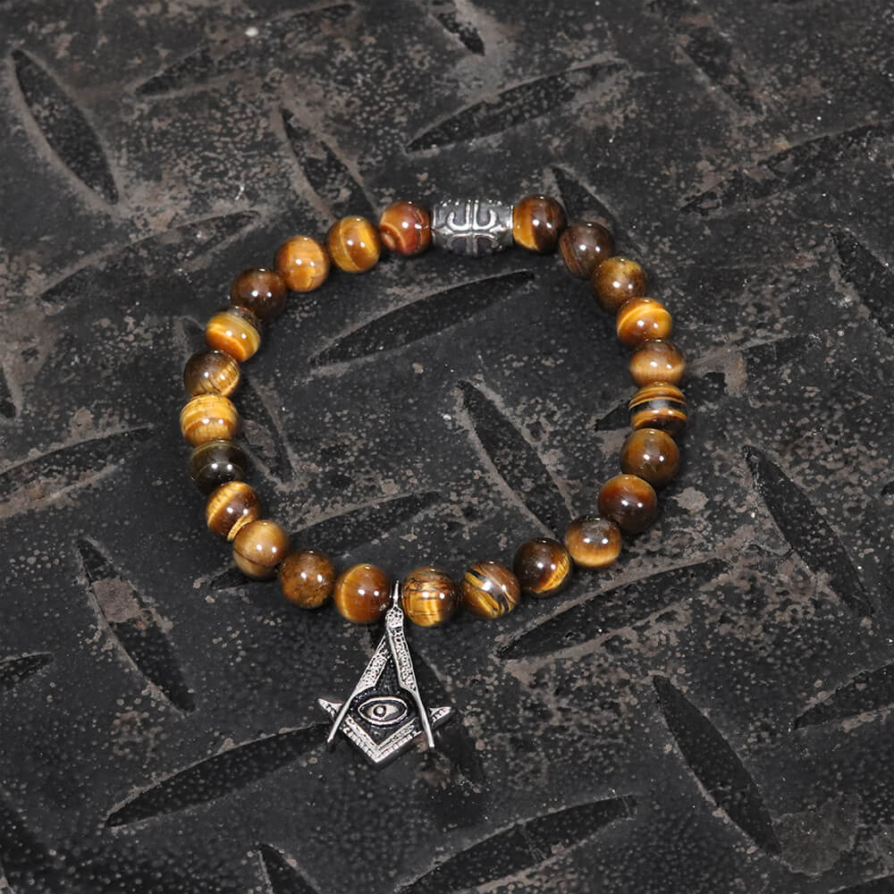 AG Tiger Eye Stone Stainless Steel Bracelet01 | Gthic.com