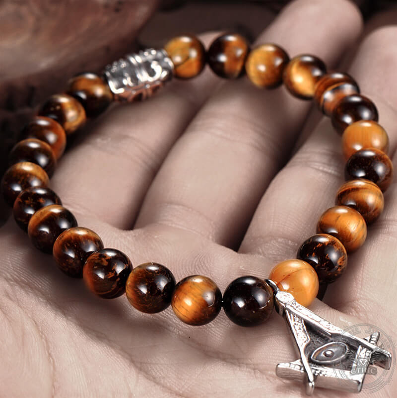 Men's Celtic Tigers Eye Bracelet, Beaded Bracelet