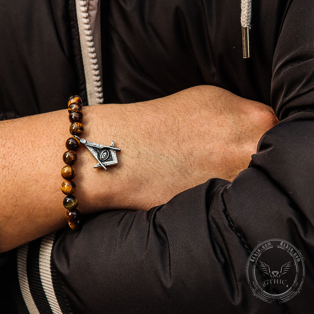 AG Tiger Eye Stone Stainless Steel Bracelet 02 | Gthic.com