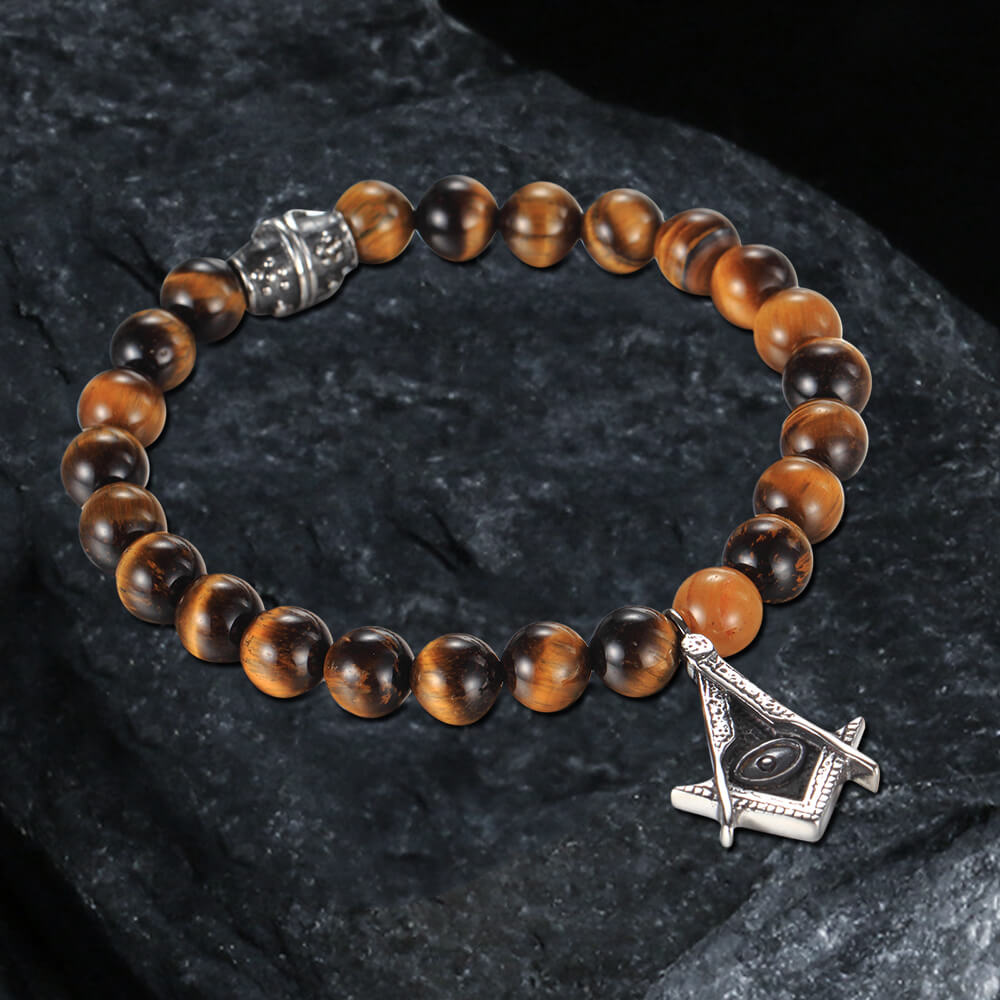 AG Tiger Eye Stone Stainless Steel Bracelet03 | Gthic.com