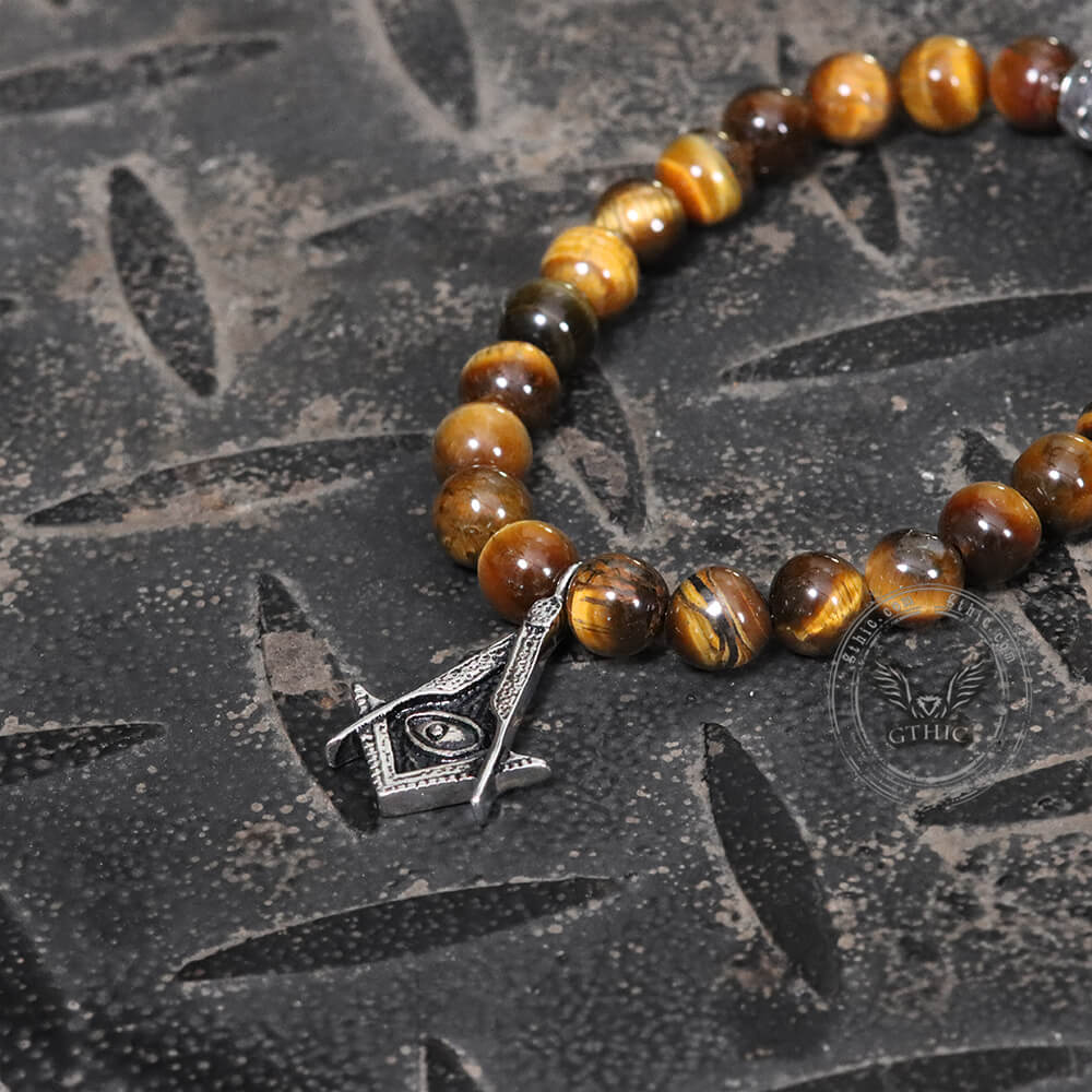 AG Tiger Eye Stone Stainless Steel Bracelet