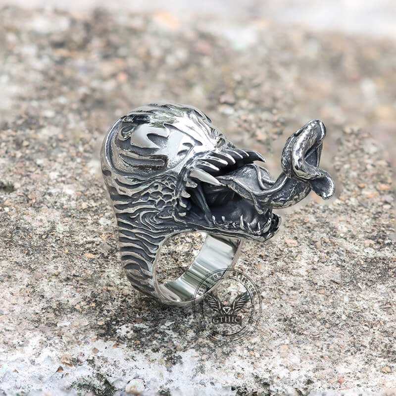 Alien Mutant Symbiote Stainless Steel Ring | Gthic.com