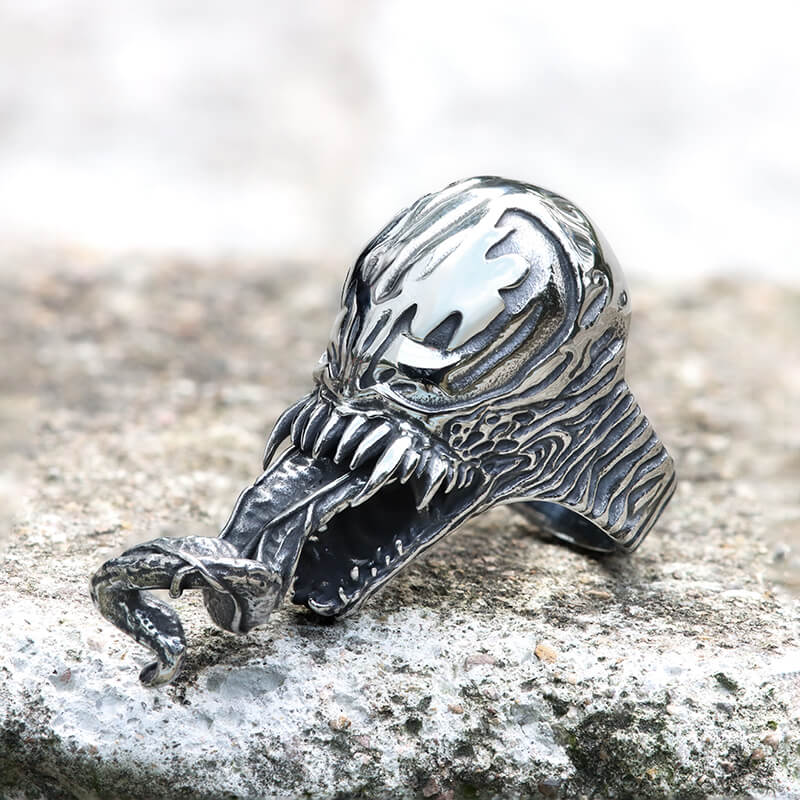 Alien Mutant Symbiote Stainless Steel Ring | Gthic.com