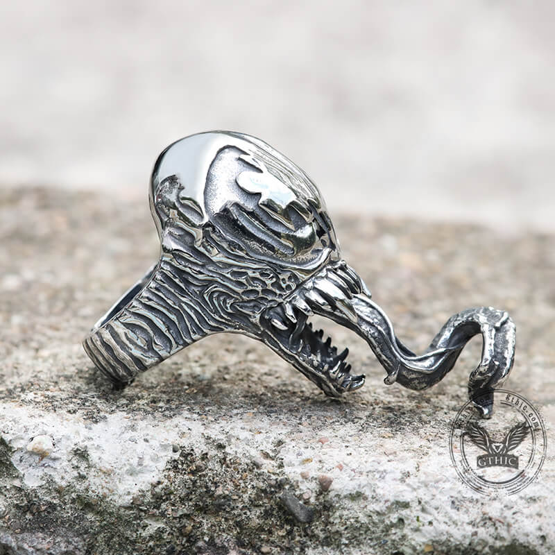 Alien Mutant Symbiote Stainless Steel Ring | Gthic.com