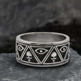 All-Seeing Eye Stainless Steel Skull Ring01 | Gthic.com