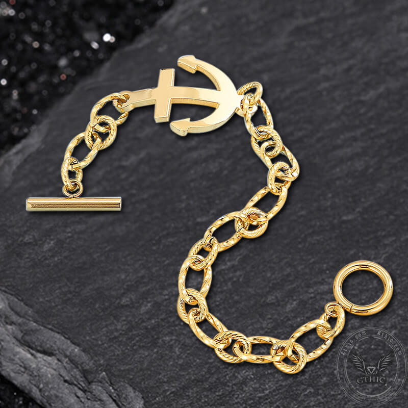 Men's Solid Anchor Link Bracelet 14K Yellow Gold 9.0mm | Jared
