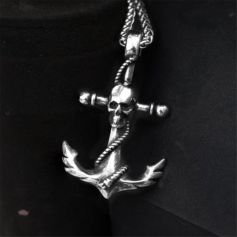 Anchor Stainless Steel Skull Pendant01 | Gthic.com
