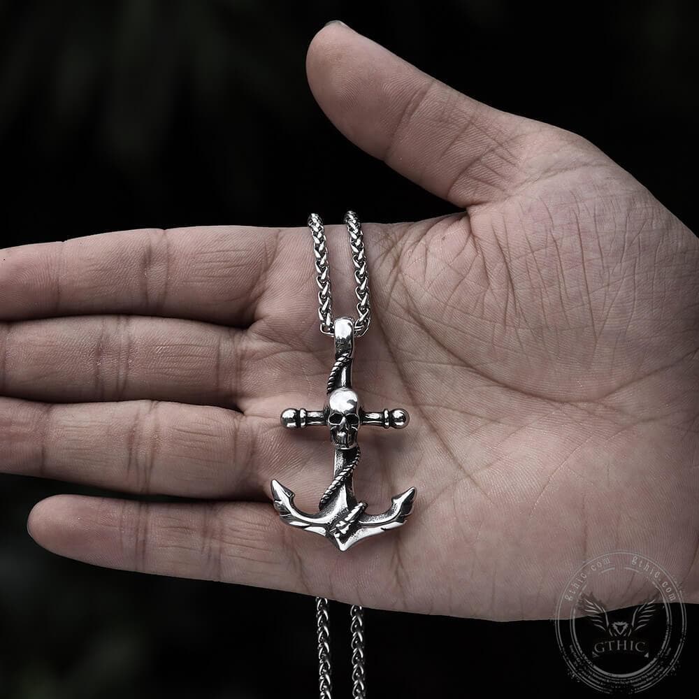 Pendentif tête de mort en acier inoxydable Anchor