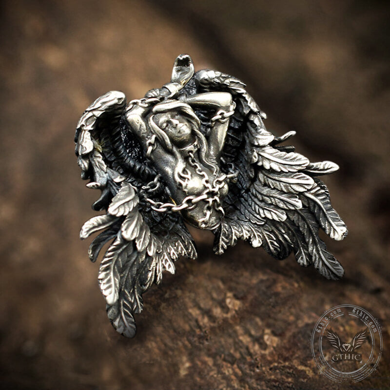 Andromeda Angel Wings Sterling Silver Greek Mythology Pendant | Gthic.com