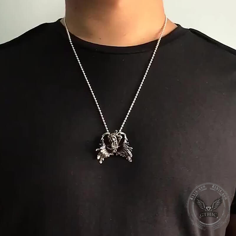 Andromeda Angel Wings Sterling Silver Greek Mythology Pendant | Gthic.com