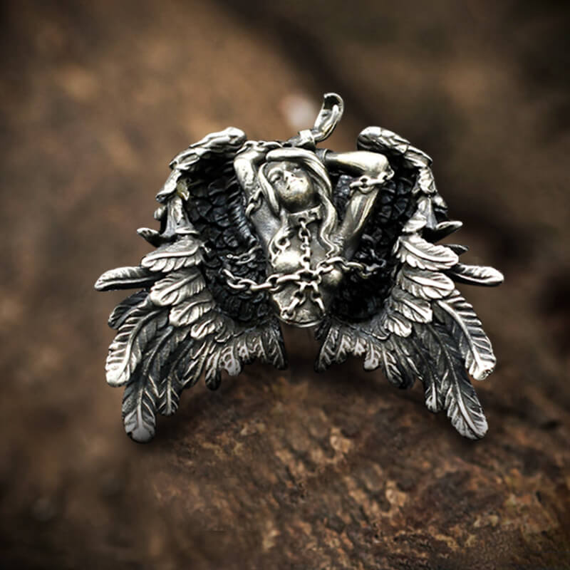 Andromeda Angel Wings Sterling Silver Greek Mythology Pendant | Gthic.com