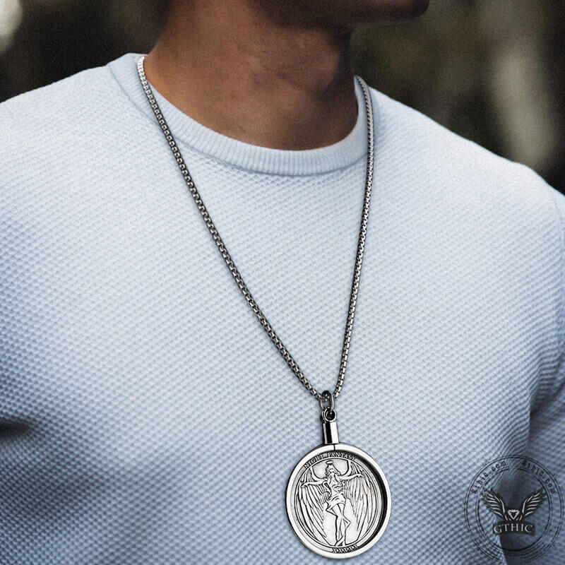 Angel And Demon Alloy Hobo Nickel Coin Pendant | Gthic.com