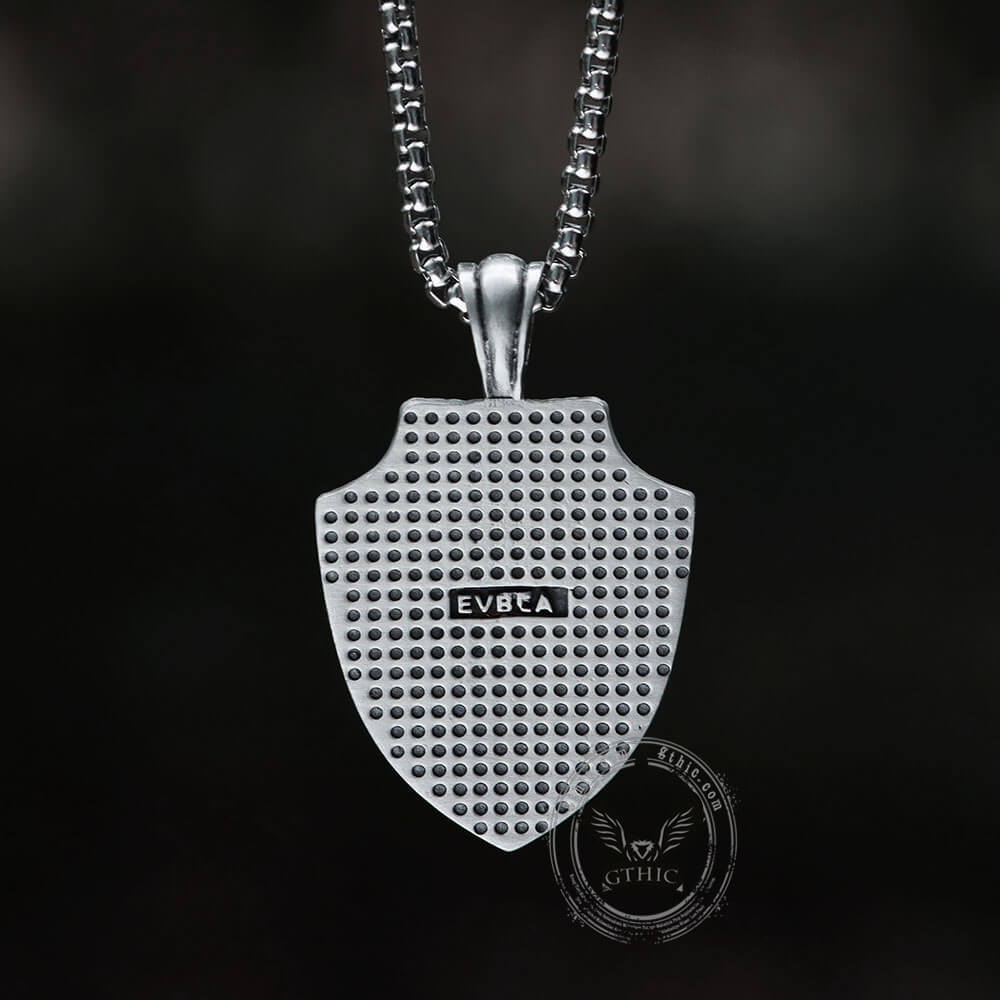 Angel Cross Shield Pure Tin Christ Necklace