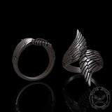 Angel Descends Sterling Silver Ring02 | Gthic.com