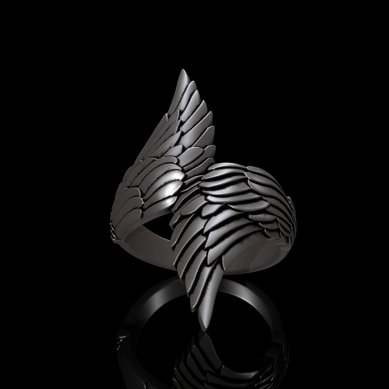 Angel Descends Sterling Silver Ring01 | Gthic.com