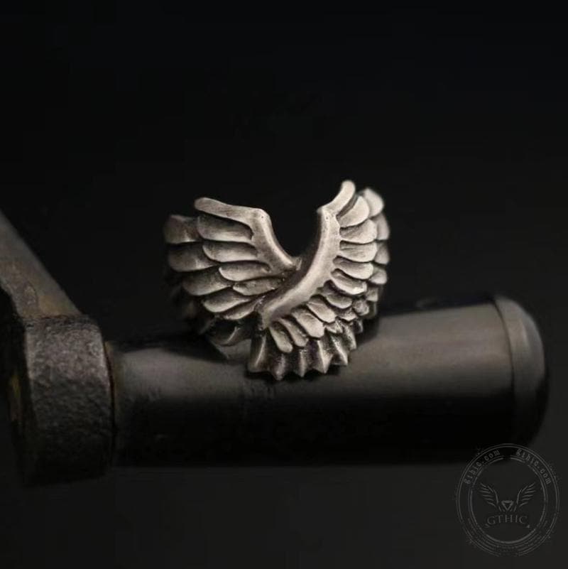 Angel Wing Brass Sterling Silver Beast Ring