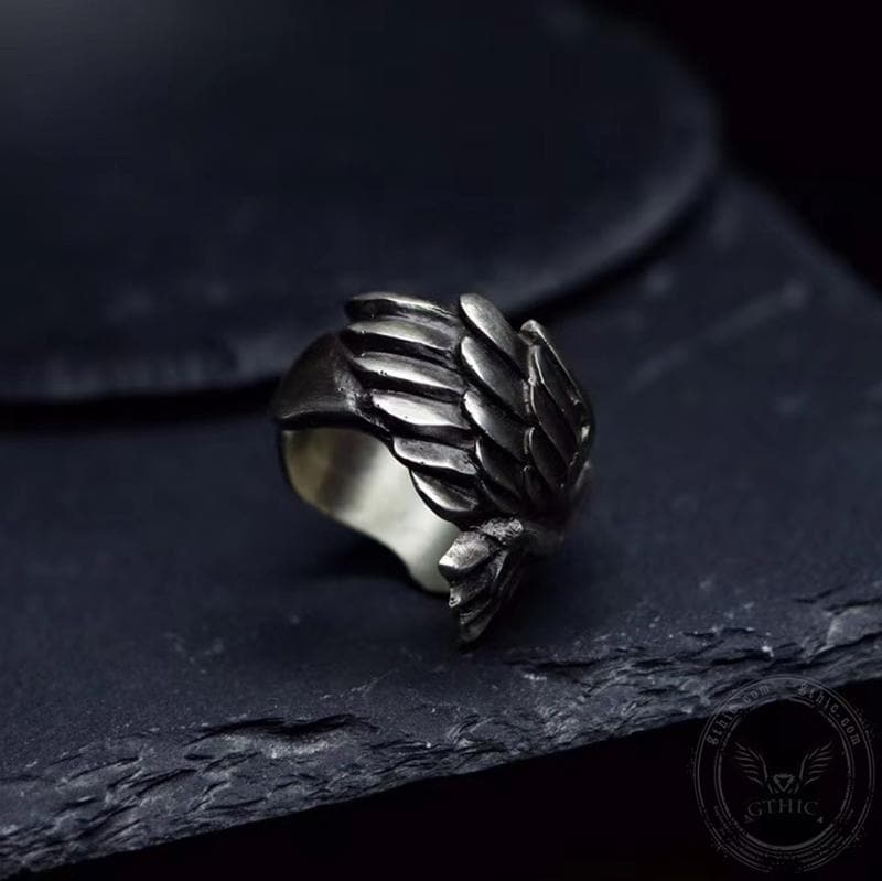 Angel Wing Brass Sterling Silver Beast Ring