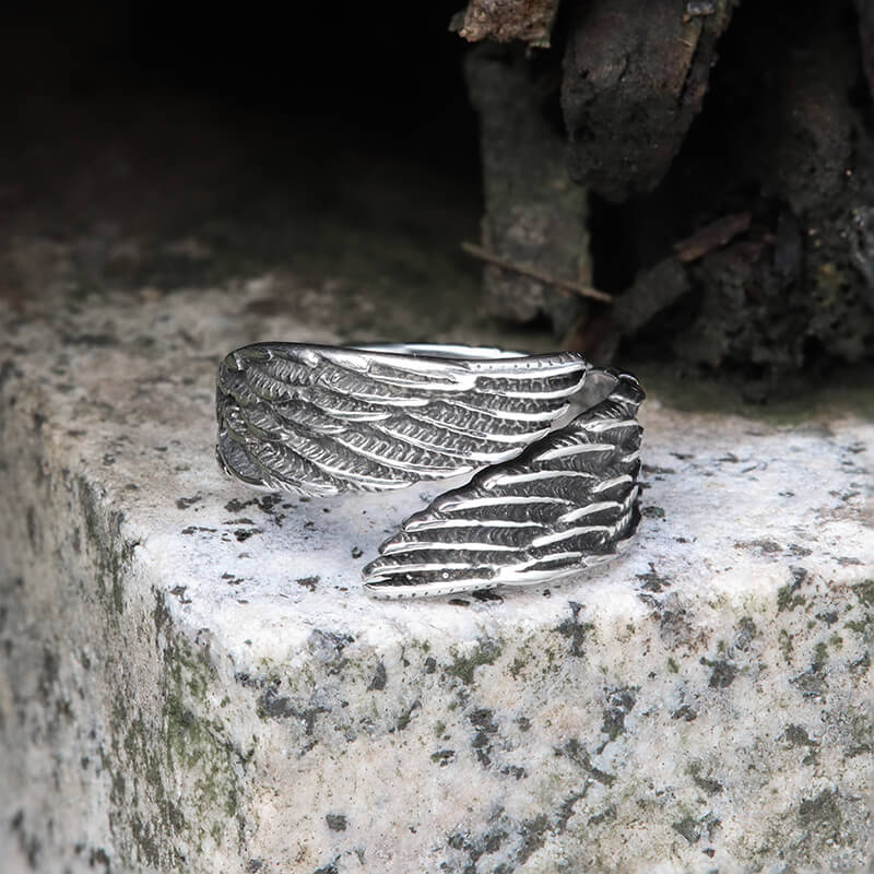 Angel Wing Stainless Steel Ring | Gthic.com