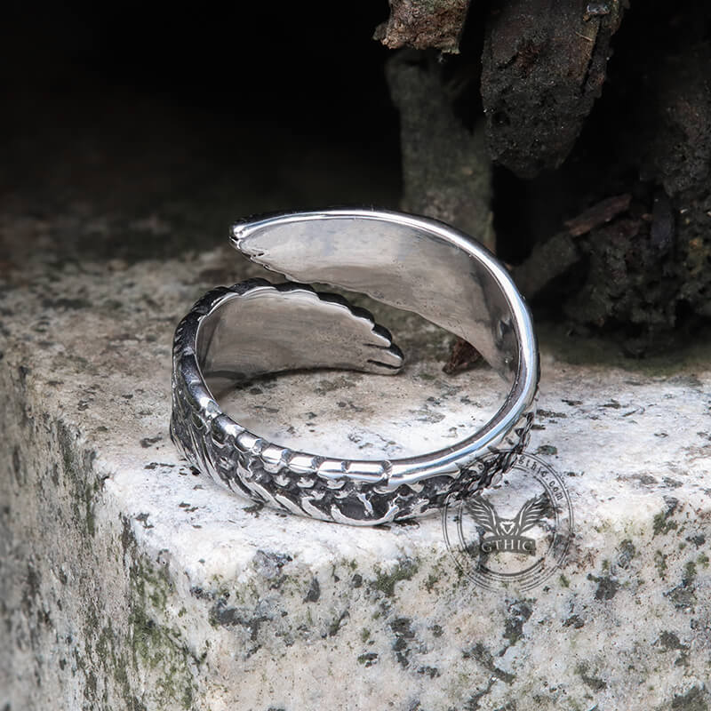 Angel Wing Stainless Steel Ring