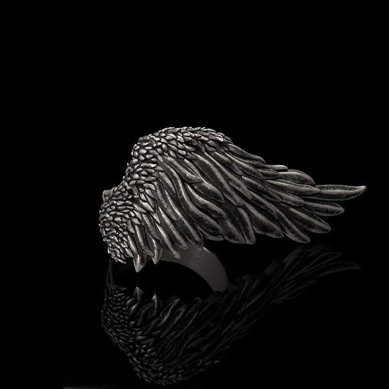 Angel Wing Sterling Silver Ring | Gthic.com