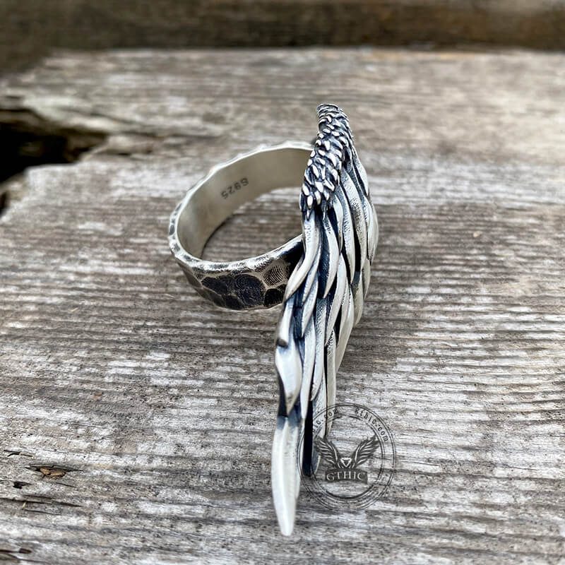 Angel Wing Sterling Silver Ring | Gthic.com
