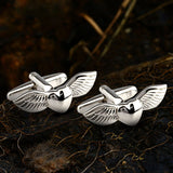 Angel Wings Brass Bullet Back Cufflinks 01 | Gthic.com
