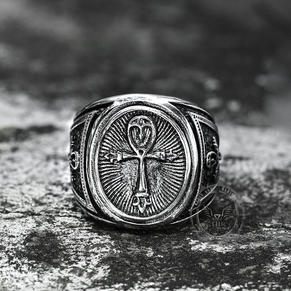 Ankh Key of Life Stainless Steel Egyptian Ring – GTHIC