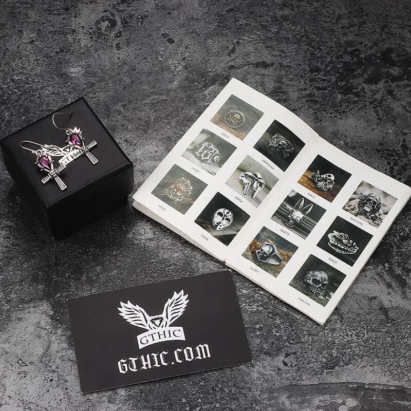 Orecchini teschio in argento sterling Ankh