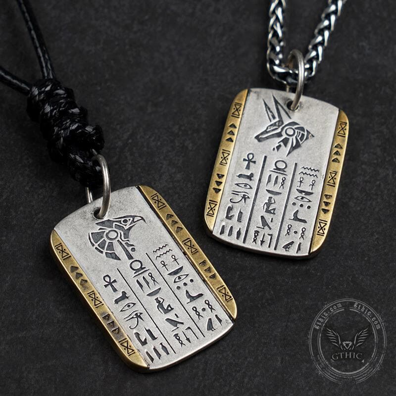 Anubis and Horus Sterling Silver Pendant | Gthic.com