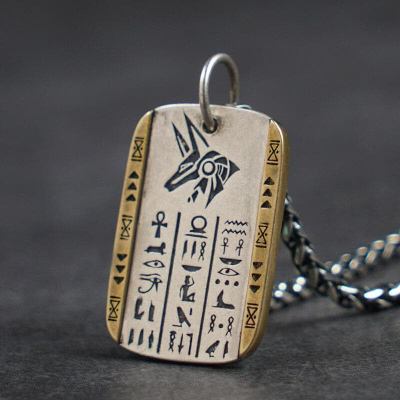 Anubis and Horus Sterling Silver Pendant | Gthic.com