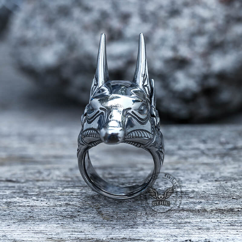 Anubis Ankh Stainless Steel Ring | Gthic.com