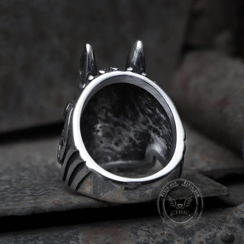 Anubis Egyptian Death God Stainless Steel Ring 03 | Gthic.com