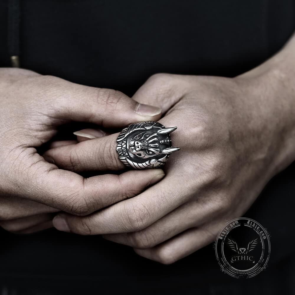 Anubis Egyptian Death God Stainless Steel Ring