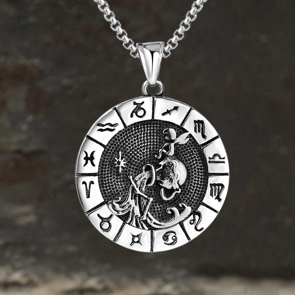 Aquarius Stainless Steel Pendant 01 | Gthic.com