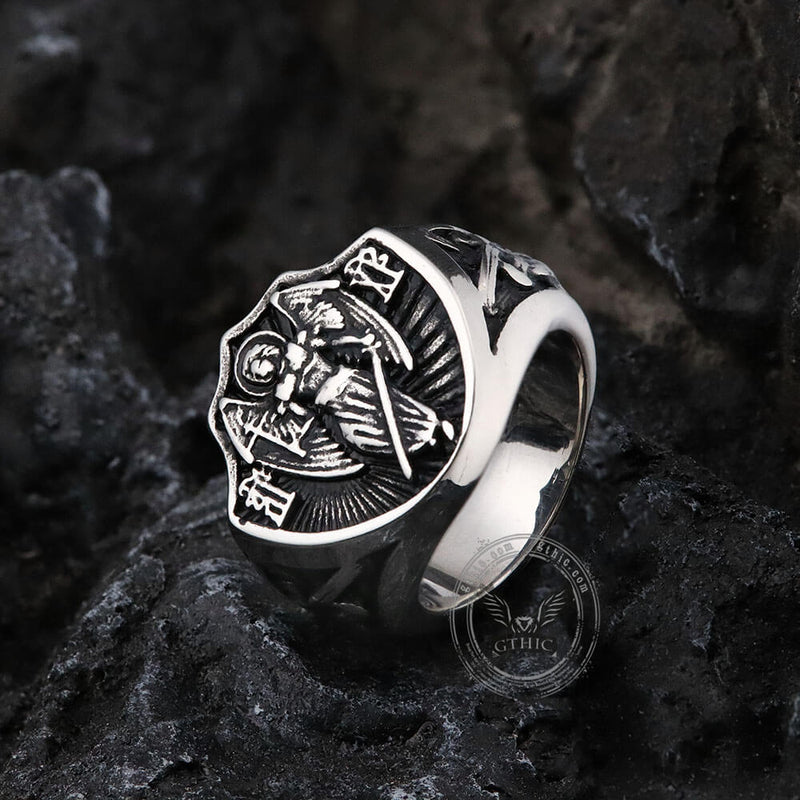 Archangel Guardian Stainless Steel Ring 04 | Gthic.com