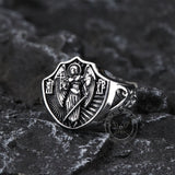 Archangel Guardian Stainless Steel Ring 03 | Gthic.com