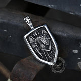 Archangel Saint Michael Shield Stainless Steel Pendant 03 | Gthic.com